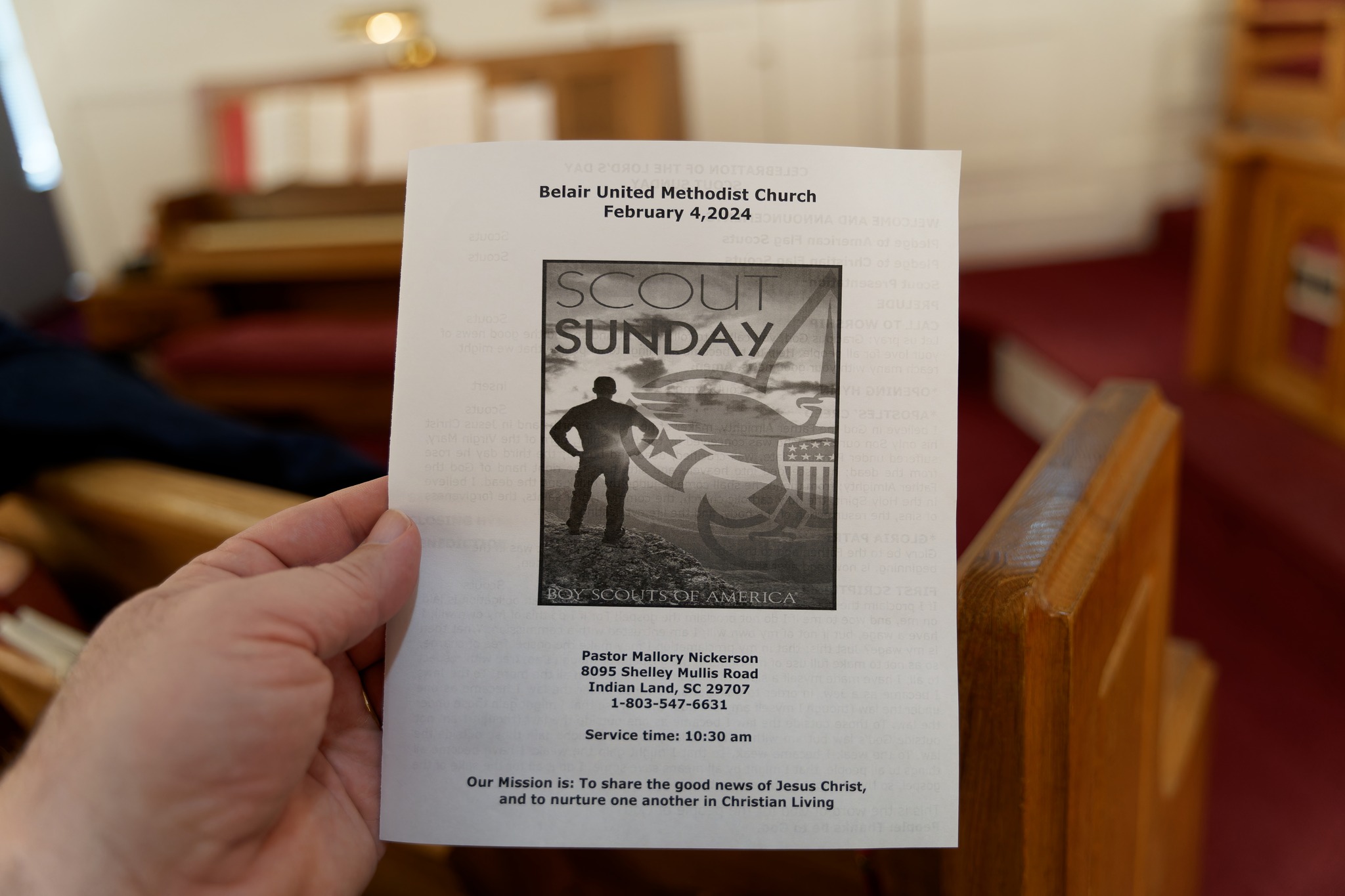 02/04/24 Scout Sunday - Troop 275 Indian Land, SC